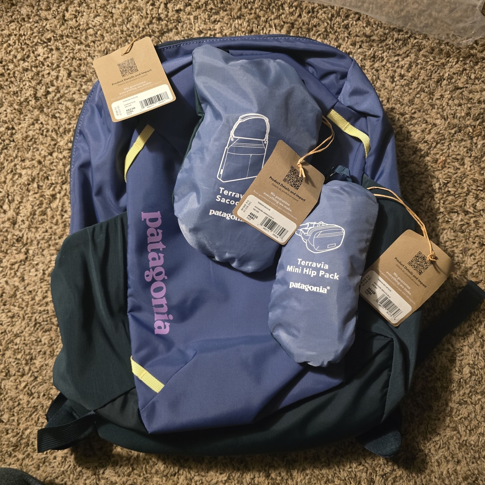 Patagonia Atom 24 With Terravia Sacoche And Hip PacChoice NWT ALL BILLBO BAGGIES - Picture 2 of 5